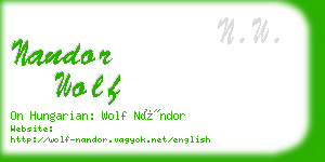 nandor wolf business card